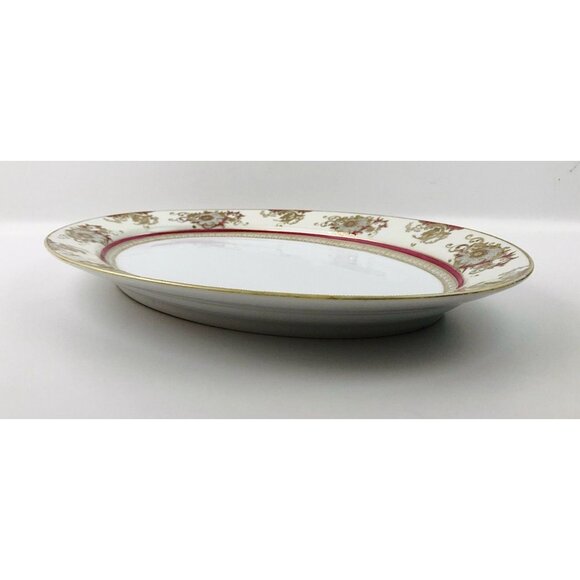 Meito China Hand Painted Oval Serving Platter Tray Vintage Japan Fine Porcelain - Picture 7 of 11
